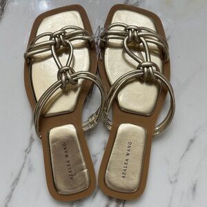 Azalea Wang Metallic Gold Women Sandals
